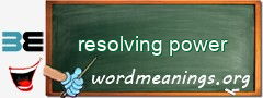 WordMeaning blackboard for resolving power